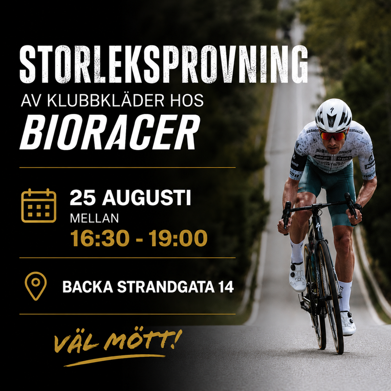 Klädprovning hos BioRacer 25:e augusti